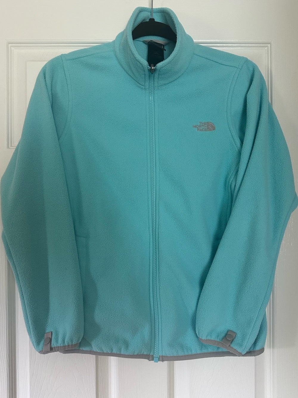 The North Face Girls Full-Zip Fleece Jacket Size Large 14 16 Baby Blue